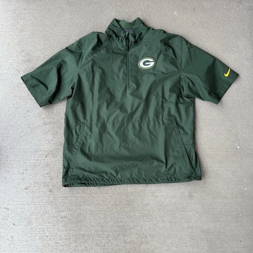 Nike‎ 2011 Green Bay Packers Short Sleeve 1/4-Zip Men's 538073-323 size L